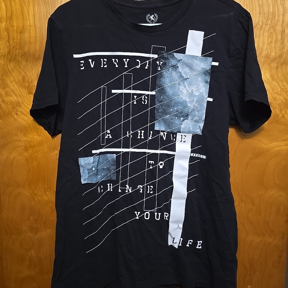 Express Black Graphic Tee L